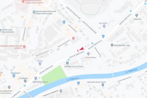 Білборд, Бігборд (Борд)  A у Запоріжжі Шевченко ул. (напротив дома № 6), в центр схема