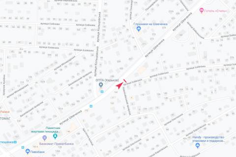 Білборд, Бігборд (Борд)  A у Запоріжжі Шевченко ул., 164 - Исаевская ул., из центра схема