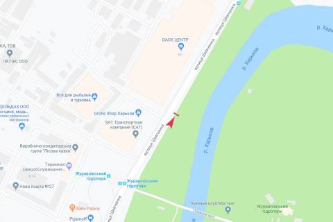 Билборд A в Запорожье Шевченко ул. (напротив дома № 327), из центра схема