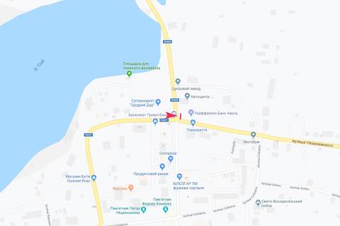 Білборд, Бігборд (Борд)  B у Іллінцях вул Незалежности схема