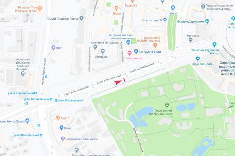 Ситилайт A в Харькове, 1,24х1,84  Клочківський узв (Пассіонарії узв.) (4), в центр (пакетний продаж) схема