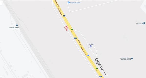 Билборд B в Одеських трасах, 6х3  з м. Одеса у м. Київ, за Клеверним мостом схема