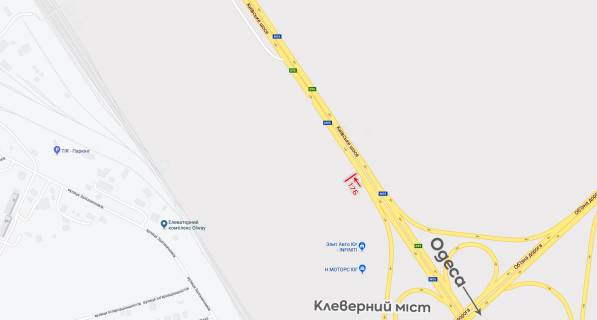 Білборд, Бігборд (Борд)  B у , , 6х3  з м. Одеса у м. Київ, за Клеверним мостом схема