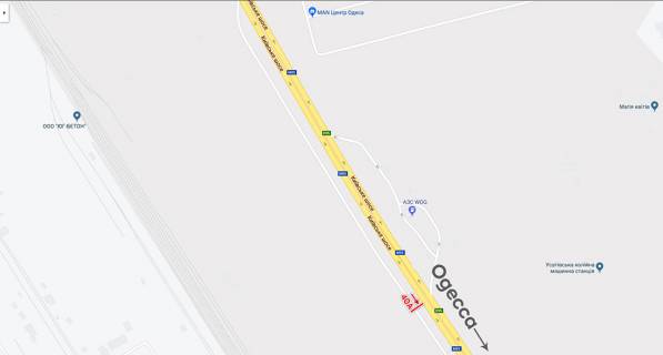 Билборд A на трассах Одесской области, 6х3  Киевская трасса схема