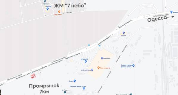 Билборд A в Одессе, 6х3  Дорога c 7 км схема