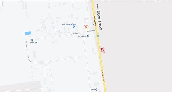 Билборд A в Авангард (Авангард), 3х6  транспорт рухається до двох стовпів, до Авангарду схема