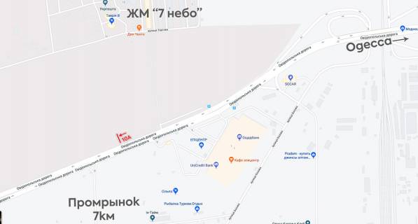 Билборд A в Одессе, 6х3  Дорога на 7 км схема