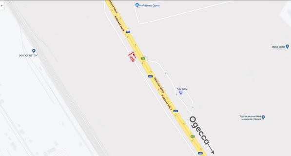 Билборд B в Одеських трасах, 6х3  Киевская трасса схема