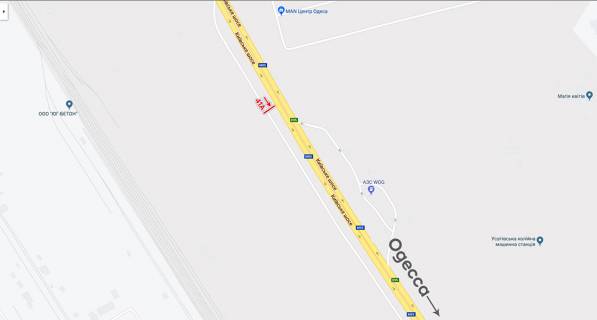 Billboard A in Odessa trasi, 6х3  Kievskaa trassa scheme