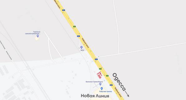 Билборд B на трассах Одесской области, 6х3  Киевская трасса схема