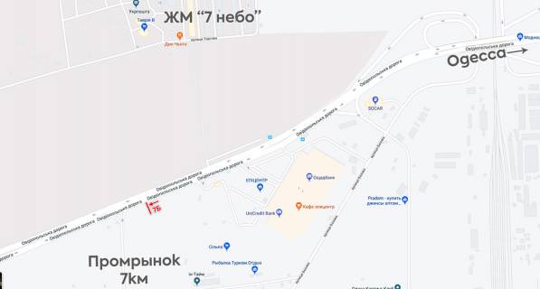 Билборд B в Одессе, 6х3  Дорога на 7 км схема