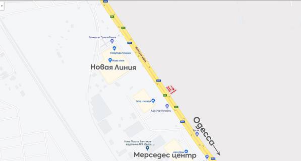 Билборд B в Одессе, 6х3  Киевская трасса схема