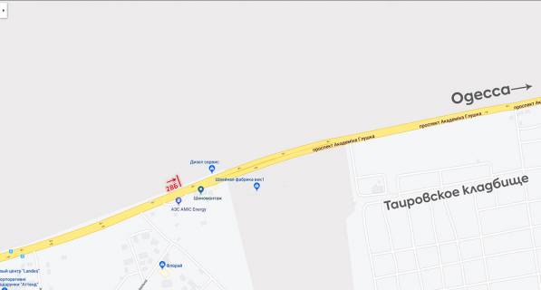 Билборд B в Одеських трасах, 6х3  Одесса- Ильичевск схема
