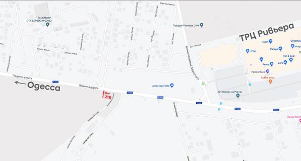 Билборд B в Одессе, 6х3  Одесса-Южный  схема