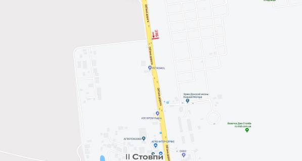 Білборд, Бігборд (Борд)  B у , Авангард (Авангард), 3х6  від Клеверного мосту  в бік Р-ка Анжеліка, два стовпи, м. Одеса, 7 км, Авангард схема