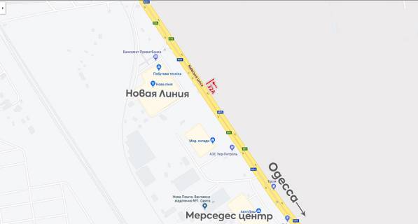 Билборд A в Одессе, 6х3  Киевская трасса схема