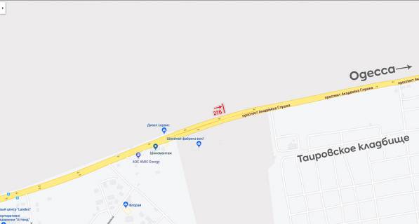 Билборд B в Черноморск (Ильичевск), 6х3  Одесса- Ильичевск схема