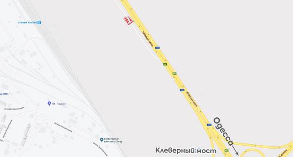 Билборд A в Одеських трасах, 6х3  Киевская трасса схема