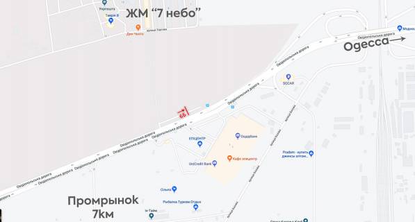 Билборд B в Одессе, 6х3  Дорога с 7 км схема