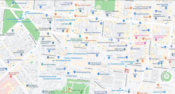 Білборд, Бігборд (Борд)  A у Одесі, 3*6  вул. Пантелеймонівська, 21 / Європейська вул. (Катерининська) (фасад Паркінгу) схема