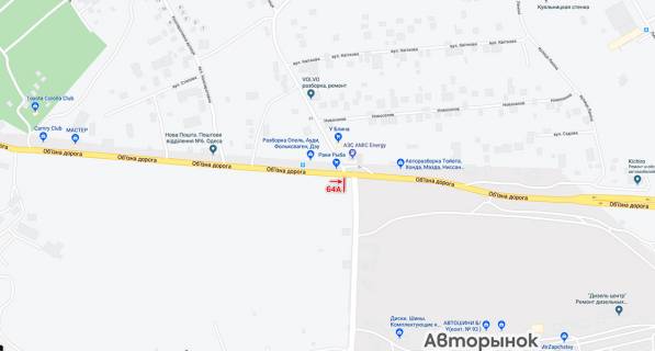 Білборд, Бігборд (Борд)  A у Одесі, 3х6  Авторинок схема