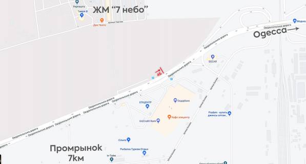 Билборд B в Одессе, 6х3  Дорога с 7 км схема