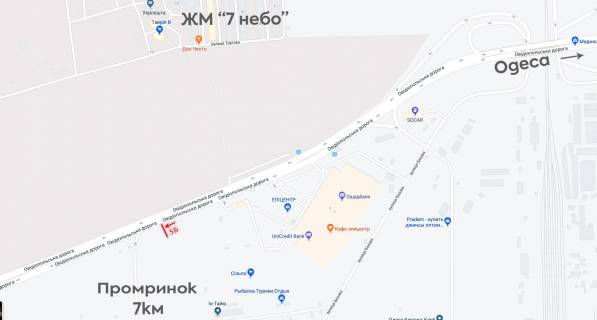 Білборд, Бігборд (Борд)  B у Одесі, 6х3  між Епіцентром та 7 км, транспорт рухається на 7 км схема