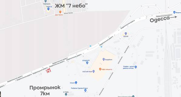 Билборд A в Одессе, 6х3  Дорога c 7 км схема