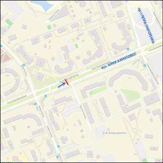 Призма C в Киеве Анны Ахматовой,  разделитель, от ТРЦ "River Mall" - 254546 схема