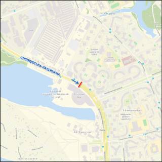 Video Billboard A in Kyiv, 3.20 x 2.24  Dneprovskaa nab., TRC "River Mall", razdelitel', k av. Bazana - 403380 scheme