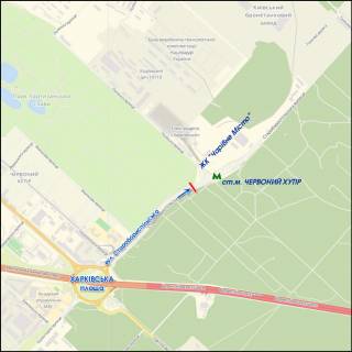 Беклайт C у Києві, 4.00 x 7.00  Старобориспільська, розподілювач, із центру схема
