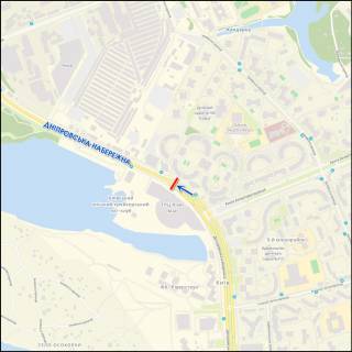 Video Billboard A in Kyiv, 3.20 x 2.24  Dniprovs'ka nab., TRC "River Mall", rozpodiluvac, do mostu Patona - 391102 scheme