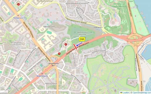 Video Billboard A in Kyiv, 3.20 x 2.24  Bul'var Druzbi narodiv, AZS "Socar", do Pecers'kogo mostu - 391033 scheme