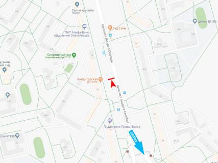 Билборд B в Харькове, 3х6  Людвіга Свободи пр-т, 35, з центру схема