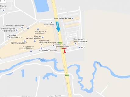 Билборд A в Харькове, 3х6  Окружна дорога (3)_авторинок Лоск, з міста схема