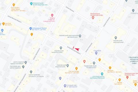 Ситилайт A в Харькове, 1,24х1,84  Ярослава Мудрого (Петровського) ул., 25 схема
