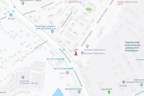 Білборд, Бігборд (Борд)  B у Харкові, 3х6  23 Серпня вул., 1, в центр схема