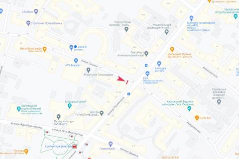 Ситилайт A в Харькове, 1,24х1,84  Гиршмана ул. - Пушкинская ул., 47/49 схема