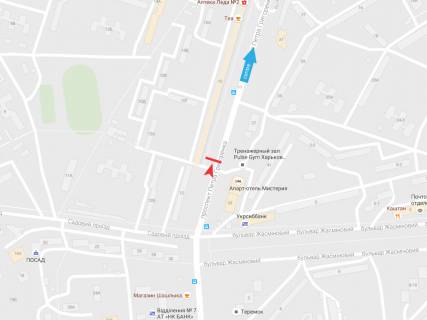 Билборд B в Харькове, 3х6  Петра Григоренка пр-т,10 (навпроти VAB  bank), в центр схема