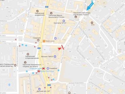 Ситилайт B в Харькове, 1,2х1,8  Сковороди (Пушкінська) ул., 9 схема