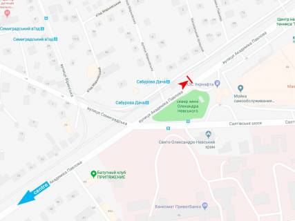 Скроллер B в Харькове, 3,1х2,2  Академіка Павлова вул., 61, з центру  (зуп. Сабурова дача) - 382258 схема