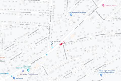 Билборд A в Харькове, 3х6  Шевченка вул., 164 - Ісаївська вул., з центру схема