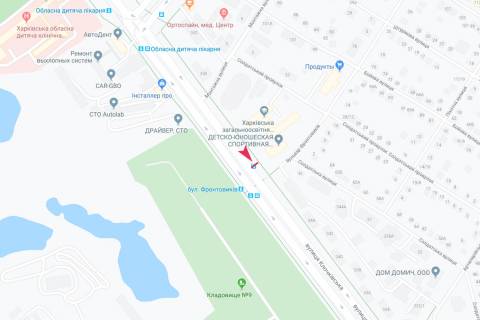 Ситилайт B в Харькове, 1,24х1,84  Клочковская ул. - бул. Фронтовиков, 1   (остановка бул.Фронтовиков) схема