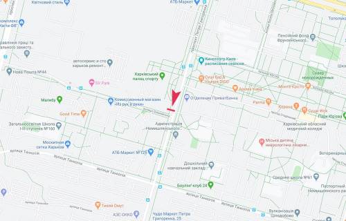 Билборд A в Харькове, 3х6  Петра Григоренка пр-т, 2 - Олімпійська вул., з центру схема