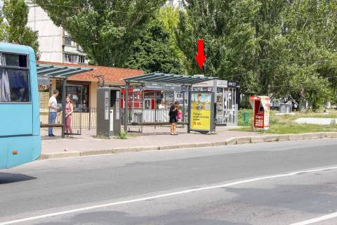 Ситилайт A в Харькове, 1,24х1,84  Юбилейный пр-т, 49/8 (2) (остановка Гвардейцев-Широнинцев), из центра фото 1