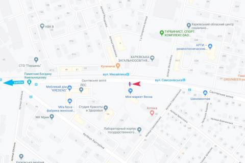 Сiтiлайт B у Харкові, 1,24х1,84  Салтівське шосе, 12 (зупинка "Михайлика"), в центр схема