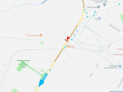 Ситилайт A в Харькове, 1,24х1,84  Белгородское шоссе, 1-А (остановка "Лесопарк") схема
