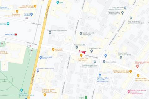 Ситилайт A в Харькове, 1,24х1,84  Свободы ул., 7/9 схема