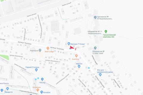 Білборд, Бігборд (Борд)  B у Харкові, 3х6  Чкалова вул., 61, з центру схема