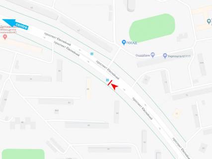 Ситилайт B в Харькове, 1,24х1,84  просп. Ювілейний (П'ятдесятиріччя ВЛКСМ ) 88 (остановка Салтовский РЭМ), в центр схема
